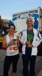 Veronika és Szabolcs a miskolci Barátság Maraton után  